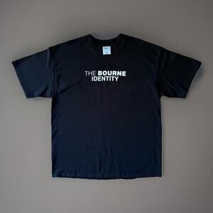 Vintage Bourne Identity Shirt XL Black Y2K Movie Promo Matt Damon Streetwear